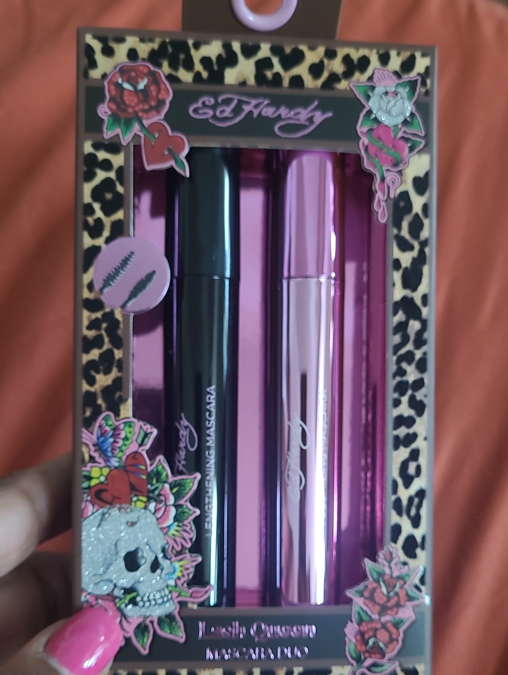 Ed Hardy Mascara Duo — Black & Pink Metallic Tubes